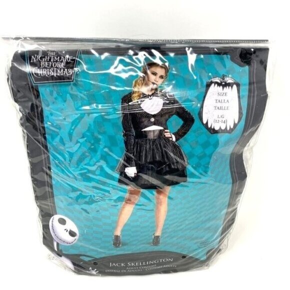 Disney The Nightmare Before Christmas Jack Skellington Halloween Costume Size Lg - Picture 6 of 12
